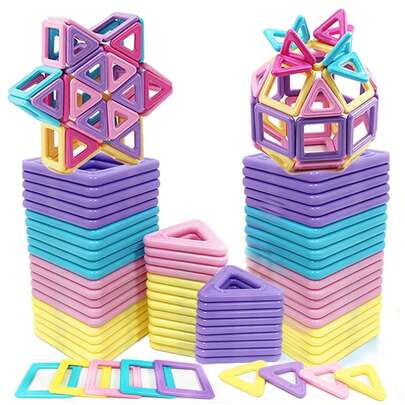 38/62/86 Pcs Macaron Magnetic Building Blocks, Medium STEM Educational Construction Toy Set, Magnetic Toy For Learning And Creativity, Birthday Gift For Boys And Girls 3+ Years Old