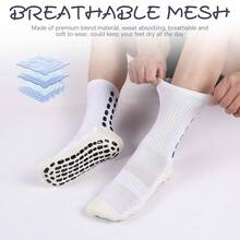 6 Pairs Grip Soccer Socks Colorful Non Slip Sports Football Basketball Hospital Yoga Socks For Men Women{"Size_name":"OneSize","Color_name":"6pairs-Black-1"} - 6 đôi-đen-1 - Xem 5