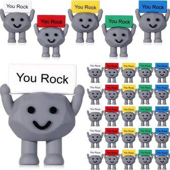 25/50pcs Mini Rubber Stone Decor, Positive Energy Gift, Mini Rock Ornament, Encouragement Synthetic Gem Birthday Motivational Gift, Suitable For Coworkers, Employees, Teachers, Holiday & Birthday Gifts, Work Gifts