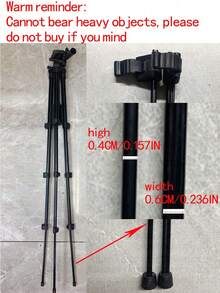 多功能便携式相机三脚架，带无线遥控器 + 手机支架 + 便携包，适用于智能手机/相机/GoPro - 黑色 - 查看 6