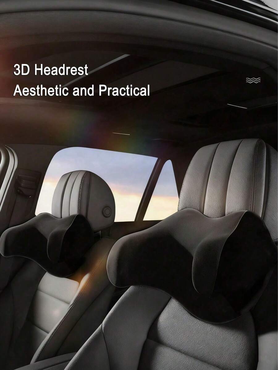1pc Universal Car Headrest Neck Pillow, Comfortable Business Style Memory Foam Pillow, All-Season Use - A - View 1