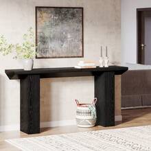 Tribesigns Table Console pour Couloir, Console Entree Longue Et Étroite De 160 Cm, Couleur Noire, Table d' entrée Fine en Bois pour Salon, Derrière Le Canapé, Couloir, Hall D'entrée, Vestibule - Noir - Voir 10