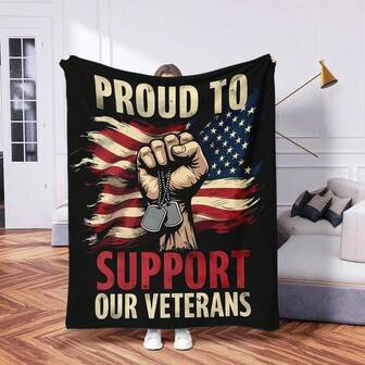 1 pieza Nueva manta de poliéster de impresión digital de alta definición y estilo moderno, conmemorando el 250 aniversario del Día de los Veteranos de EE. UU., suave y cálida, perfecta para acampar, sofá o viaje, cómoda, ligera, plegable, adecuada para sofá, cama, sillón reclinable, chal de oficina, mejor regalo