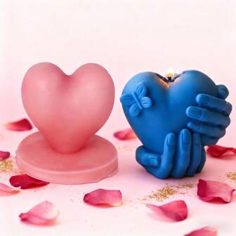 1 pieza Molde de silicona con forma de corazón, adecuado para manualidades, elaboración de velas, decoración del Día de San Valentín