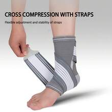 AA MASEDA 1pc Adjustable Ankle Brace, Ankle Support Sleeve Suitable For Sports, Fitness, Running, Basketball - Grey - View 2