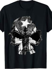 Black Puerto Rican Flag Skull Shirt Grunge I'm Puerto Rican T-Shirt - Style 24 - View 1