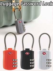 Luggage Lock, Password Lock With Steel Cable For Suitcases And Bags Holiday Essentials Holiday Travel Travel Essentials Travel Bag Travel Accessories - Multicolor - View 1
