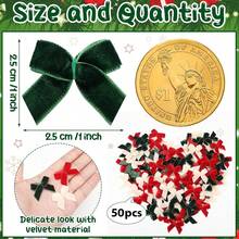 50/20 BUC/Set Mini Fundițe de Catifea de Crăciun, Decorațiuni cu Fundițe de Crăciun, Fundiță de Catifea pentru Brad de Crăciun, Fundiță de Catifea pentru Cadou cu Panglică Festivă, Ambalaje Cadou de Crăciun DIY pentru Meșteșuguri, Cusut și Tăiere, Decorațiuni de Crăciun, Decorațiuni pentru Petrecerea Evenimentelor, Decorațiuni de Anul Nou, Potrivite pentru Coroane de Sărbători, Decorațiuni de Crăciun, Meșteșuguri Rurale, Consumabile pentru Petrecerea de Crăciun