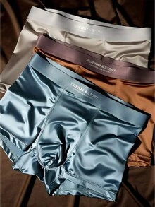 6-Pack Men's Underwear, Ice Silk Lightweight Satin Breathable Boxer Shorts, Comfortable And Stretchy, Colors Random. - Màu sắc hỗn hợp - Xem 3