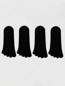 1/4 pares de calcetines de mujer con división de dedos, transpirables y de corte bajo, lisos y sin mostrar los dedos, adecuados para deportes o uso diario