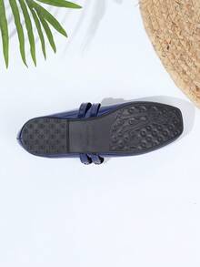 Women's Vintage Mary Jane Flats With Double Strap, Suitable For All Seasons - Dark Blue - View 6