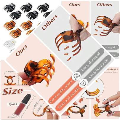 Medium Hair Clips, 18 Pcs 1.38 Inch Hair Claw Clips For Women & Girls, No-Slip Jaw Clips