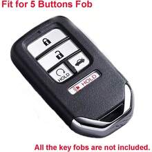 2Pcs 5 Buttons Soft Silicone Key Fob Cover Case Remote Keyless Tector Bag Holder Compatible With Honda Civic Accord  CR-V  EX EX-L 2019 2018 2017 2016 2015 A2C81642600 Red+Pink - 紅粉紅 - 查看 7