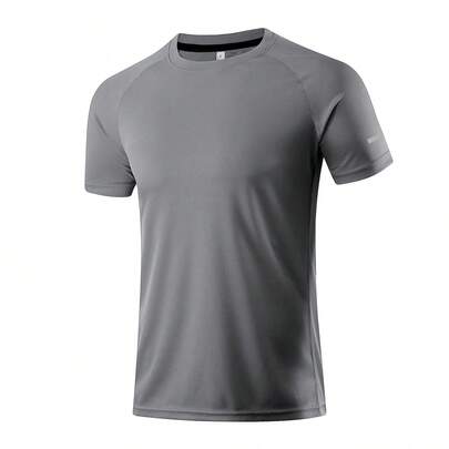 Boyfriend Style Men'S Casual Fitness Outdoor Sports Quick-Dry Training Running High Elastic Loose Fit Short Sleeve T-Shirt Gym Clothes Boyfriend Style Men Basic T Shirt