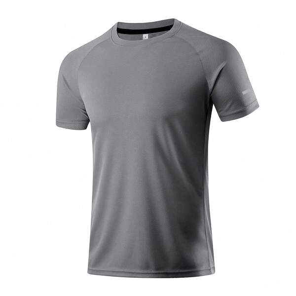 Boyfriend Style Men'S Casual Fitness Outdoor Sports Quick-Dry Training Running High Elastic Loose Fit Short Sleeve T-Shirt Gym Clothes Boyfriend Style Men Basic T Shirt