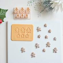 Christmas Themed Earring Making Kits, Gingerbread Man, Christmas Star, Holly Leaf Shape Stud Cluster Polymer Clay Cutters For Earring & Jewelry Making, Winter Series Clay Cutters For Jewelry Maker