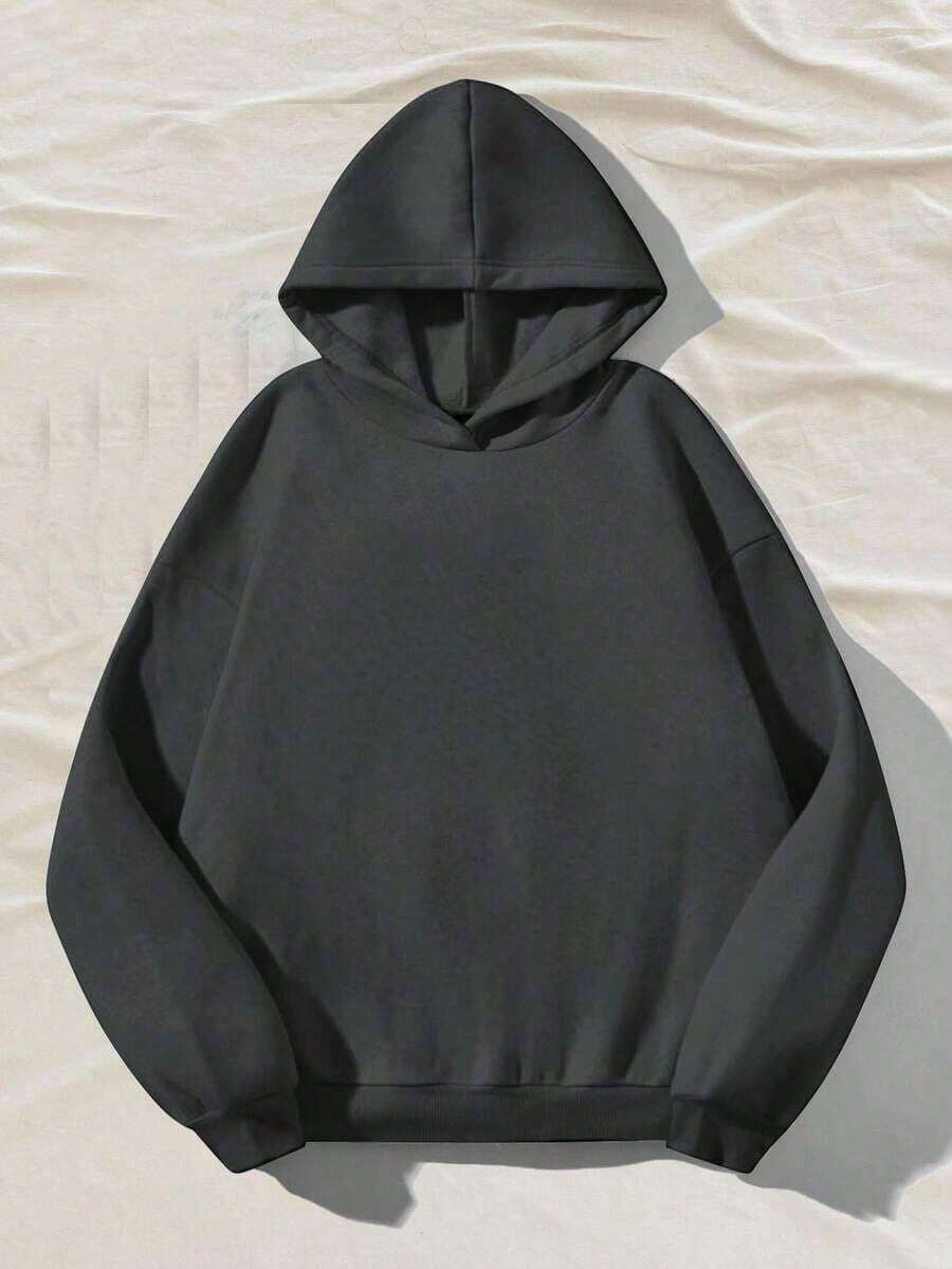 Sudadera SudaderaschristmasAttitoon Casual Minimalist Navy Blue Hooded Long Sleeve Loose Fit Thick Sweatshirt For Women, Suitable For Autumn/Winter,FallLoose And Comfortablewinter Clothes For Women>Sweatshirtswinter Clothes For Women>Sweatshirts - 深灰色 - 查看 1