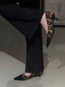 Giày cao gót mũi nhọn màu đỏ rượu vang dành cho nữ, trang trí nơ, gót mảnh, phần trên thấp, giày công sở thời trang, hàng mới về mùa xuân/thu, thanh lịch, dự tiệc, gót thấp. - màu nâu - Xem 3