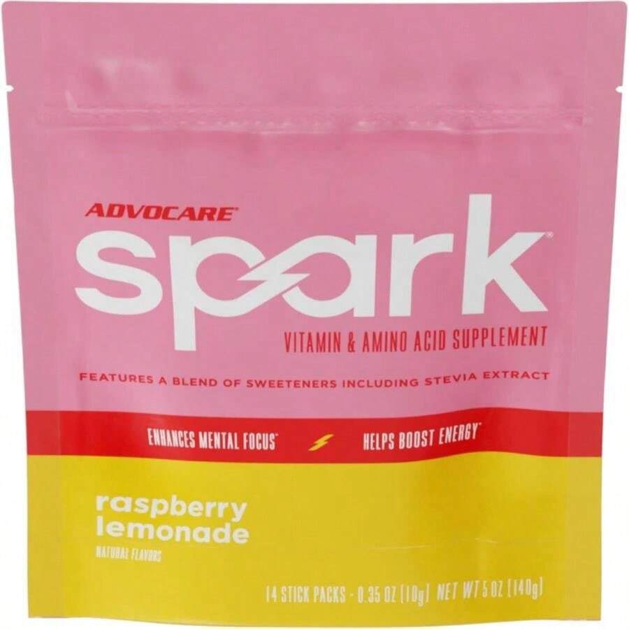 AdvoCare Spark Vitamin &Amp; Amino Acid Supplement - Focus &Amp; Energy Drink Powder Mix With Vitamin A, B-6, C &Amp; E - Also Includes L-Carnitine &Amp; L-Tyrosine - Fruit Punch, 14 Stick Packs - Flavor NameL - 查看 1
