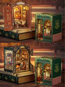 Mô hình gỗ mini DIY Book Nook có đèn, giá sách, đồ chơi trang trí 3D làm quà tặng, nhà sách hình cú mèo - Nhà búp bê mini DIY bằng gỗ, nhà búp bê có đèn, nhà sách hình cú mèo mini làm đồ chơi, quà tặng sinh nhật - Nhiều màu - Xem 6