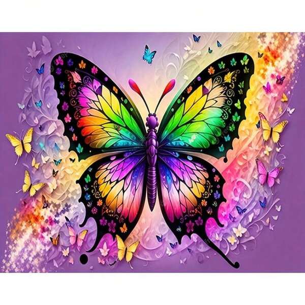 1 Stück, DIY 5D Diamant Malerei Volldiamant bunte Schmetterling Diamant Malerei, handgemachtes Zuhause Geschenk Diamant Malerei Set ohne Rahmen 30x40cm/12x16 Zoll