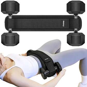 Black Hip Thrust Belt, Hip Pad For Glute Bridge & Butt Exercise, Hip Thrust Belt For Dumbbells Glute Workout Equipment