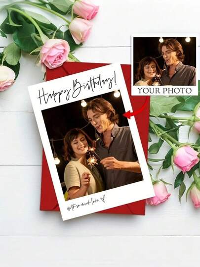 Customized Birthday Card With Photo And Envelope - Ideal For Gifting To Family, Boyfriend, Girlfriend, Siblings, Spouse, Husband, And Colleagues, Filled With Creative And Personalized Elements!