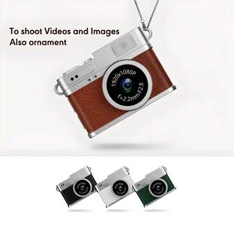 빈티지 미니 카메라 - 1080P HD 비디오, 0.96" IPS 스크린, LED 필 라이트, 17.5g, 8GB SD 카드 - 휴대용 비디오 레코더, Vlog, 여행, 일상 생활 녹화에 적합, Vlogging 및 사진 촬영에 적합, 크리스마스, 할로윈, 추수 감사절, 생일 선물