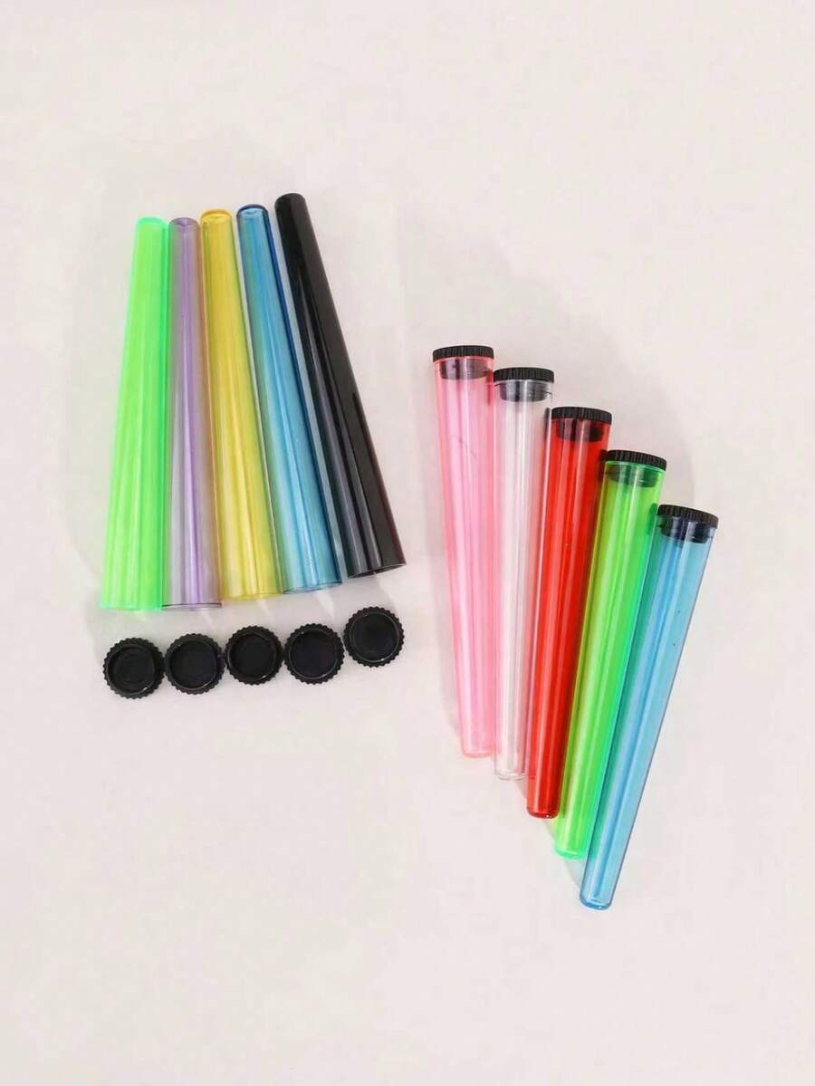 10 piezas, Tubo de almacenamiento cónico a prueba de humedad y de colores, Tubo de almacenamiento cónico, Accesorio portátil, Opción ideal para uso diario y vacaciones