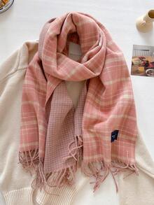 1 buc eșarfă clasică din cașmir artificial în carouri, accesoriu de modă zilnic cald și versatil, potrivită pentru decorare și protecție a gâtului