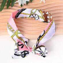 American Retro Edgy Leopard Print Scarf Choker - Tie-Up Style, Versatile Neck Warmer For Work & Casual Outfits - 25-1097-04 - 查看 4
