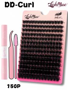392PCS Individual Lash Clusters – 150D D Curl, 0.39–0.71inch Mixed Length, DIY Lash Clusters, Extra Thick & Fluffy, Natural Look, Reusable Individual, Includes Lash Bond & Seal, Tweezers & Lash Brush,  Eyelash Extension Kit For Self Use At Home Or On-The-Go, Perfect For Daily Life, Wedding, Dating, Party, Travel, Christmas, Halloween, Thanksgiving, New Year's, Valentine's Day, Mother's Day, Lash Clusters, Eyelash Clusters, Individual Eyelashes, Fake Lashes, Beauty & Health - 黑色 - 查看 4