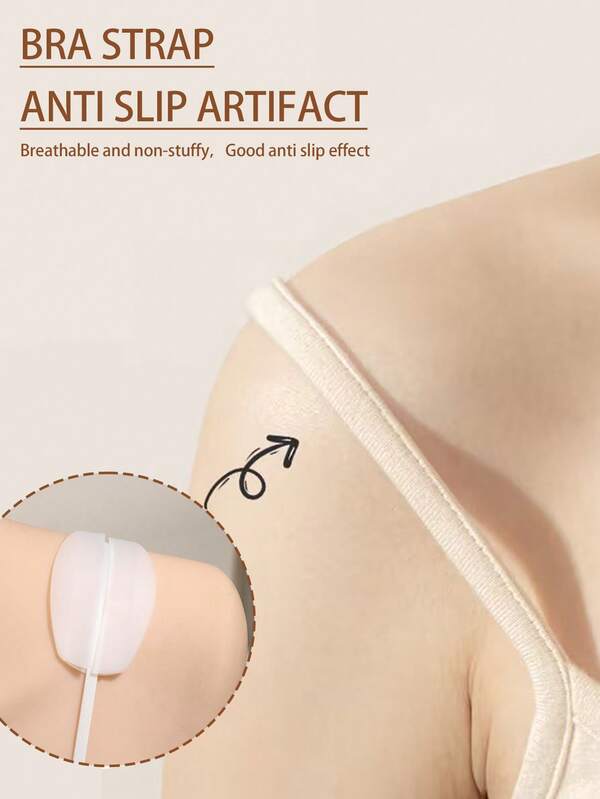 Conjunto de acessórios de lingerie feminina de 4/6 peças, alças, acolchoamento de alças, adesivos antiderrapantes