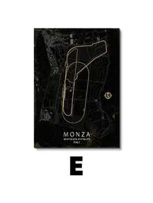 1pc Nurburgring Race Track Map Design Area Rug, Rectangle Polyester Knit Fabric Carpet, Fade Resistant Bedroom And Living Room Decor, Indoor Use