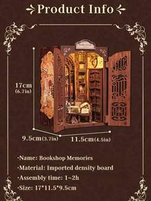 Mô hình gỗ mini DIY Book Nook có đèn, giá sách, đồ chơi trang trí 3D làm quà tặng, nhà sách hình cú mèo - Nhà búp bê mini DIY bằng gỗ, nhà búp bê có đèn, nhà sách hình cú mèo mini làm đồ chơi, quà tặng sinh nhật - Nhiều màu - Xem 8