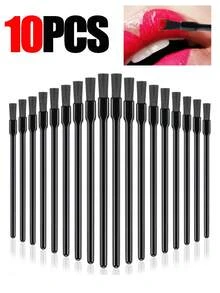 60支/30支/2支装一次性唇彩刷、口红棒涂抹器、一次性指甲刷，多功能女士化妆工具 - 黑色 - 查看 10