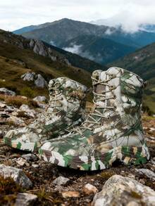 (300+Sold) Men's Outdoor Hiking Boots, High-Quality Mountaineering Boots, Durable Anti-Slip Hiking Shoes, Training Boots, Snow Boots, Couples Models, Men's Tall Boots, Men's Outdoor Hiking Shoes, Men's Sports & Outdoor Hiking Boots, Sports & Casual Shoes, Green Shoes, Khaki Shoes, Men's Riding Boots, Suitable For Cold Weather In Autumn/Winter, Outdoor Camping, Photography, Cycling, Hunting, Exploration, Wear-Resistant Anti-Slip All-Terrain Grip, Size 39-47 (Asymmetrical Pattern) - Army Green - View 9