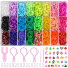 1000pcs/7500pcs Rainbow Handmade Weaving Loom Colorful Rubber Bands, DIY Bracelet Weaving Loom Kit, Perfect Gift For Holidays And Birthdays