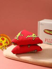 1 Paar bunte Pizza Muster Knöchelsocken, einzigartiges & modisches Lässig Geschenk Socken, bequem & atmungsaktiv, geeignet für Mütter, Valentinstag, Weihnachten, Weihnachtsmann, unisex, ganzjährig