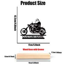 Fashion Personalized Custom Motorcycle Silhouette Custom Biker & Car & Halloween Pumpkin Metal Art With Wooden Base Tabletop Decoration Unique Personalized Gift For Men - Perfect For Home, Office, Cafe Decor - Ideal For Valentine's Day, Christmas, New Year, Thanksgiving Home Decor And Accessories Halloween Decorations Christmas Gifts,Souvenirs,Reusable,Adorable,High-Quality,Elegant Living,Artful Living