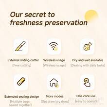 RAF 便携式自动真空封口机，厨房食品保鲜，真空袋，适用于干湿食品保鲜和零食袋密封，无线真空封口机，户外露营/野餐使用，厨房电器 - 多色1 - 查看 4