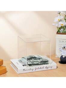 1pc Acrylic Transparent Piggy Bank For Kids, Teens, Adults, Transparent/Black/Red/Blue/Green, Cash & Coin Savings Transparent Money Box, Must Break To Open Acrylic Transparent Coin Bank, Holiday Gift, Graduation - Multicolor - View 3