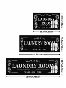 1 pieza Alfombra moderna para el cuarto de lavado, alfombra de canal suave y antideslizante de color negro, alfombra de piso de cocina, lavable a máquina, alfombra de letra a prueba de polvo, decoración del hogar, decoración de festivales, alfombra de entrada, alfombra de pasillo, adecuada para otoño, invierno, decoración de dormitorio, decoración de otoño, decoración navideña - Multicolor - Ver 3