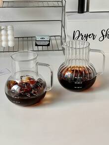 1pc Minimalist Heat-Resistant High Borosilicate Glass Drip Coffee Pot, Transparent Glass With Handle For Home Use