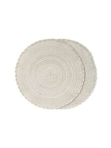 Covorașe rotunde împletite din poliester, 2 buc/4 buc/6 buc, 15 inci, lavabile, antiderapante, rezistente la căldură, potrivite pentru decorul casei, primăvara, exteriorul, sărbătorile, petrecerile, Crăciunul