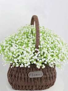 72/120支手工婚礼花束，人造婚礼用品，新娘伴娘花束，婚礼手捧花，抛掷花束，人造满天星花束，手工制作，适用于新娘送礼会、周年纪念日、人造花新娘花束，适合家居婚礼春季装饰、母亲节装饰、婚礼花艺布置、白色满天星婚礼教堂装饰 - 白色 - 查看 3