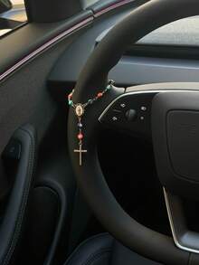 1pc Devil Eye Beaded Rhinestone Steering Wheel Pendant Accessory | Car Pendant Accessory | Car Accessory | Car Pendant | Car Decor | Unique & Fashionable Car Gift - Devil Eye Style-b-color - View 3