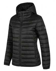 Skechers Winter Women's Woven Hooded Down Jacket Casual Sports Warm Outerwear - Black - View 1
