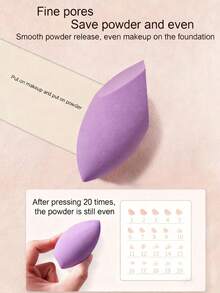 8/6/3/1 件装紫色蛋形美妆蛋 - 完美上妆，不含乳胶，可重复使用，适用于粉底、修容和高光，价格实惠，适合作为圣诞礼物、化妆品、化妆工具、平价好物、礼品、女士礼品、圣诞礼物、赠品、旅行必备 - 彩色 - 查看 3