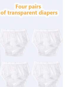 1pc Transparent White Matte TPU Reusable Leak-Proof Underwear For Kids: Washable, Elastic Design (Adjustable Waist & Leg), Suitable For Baby Girls, Boys And Toddlers, Soft & Durable Material, Suitable For Home, Outdoor, Beach, Sports, Travel And More
